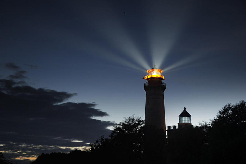 Leuchtturm Arkona bei Nacht