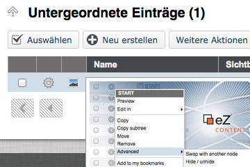 So einfach und übersichtlich arbeitet es sich mit eZ Publish ...