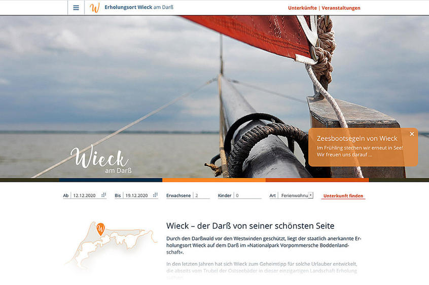 Wieck am Darß: Responsive Website