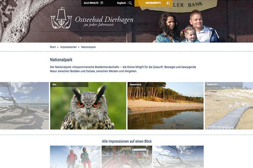 Webdesign Dierhagen 2016 – Bildergalerie, Slideransicht