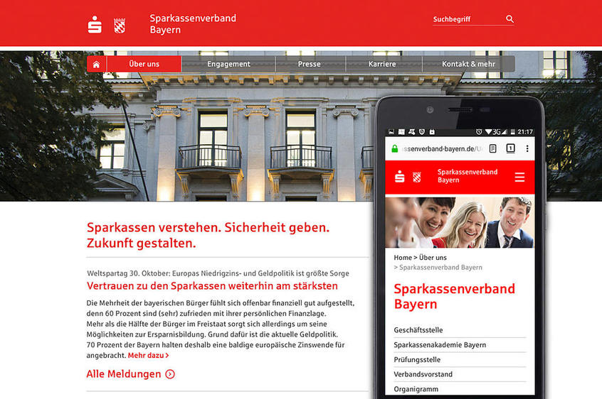 SVB Homepage auf Desktop und Smartphone