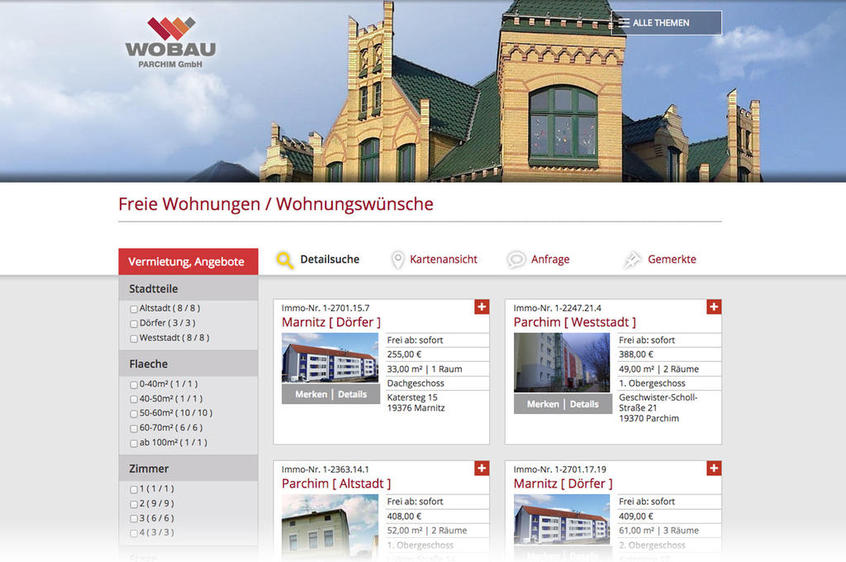 Wobau Parchim, komfortable Wohnungssuche