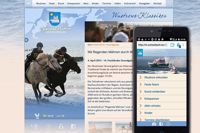 Wustrow: Website und Web-App